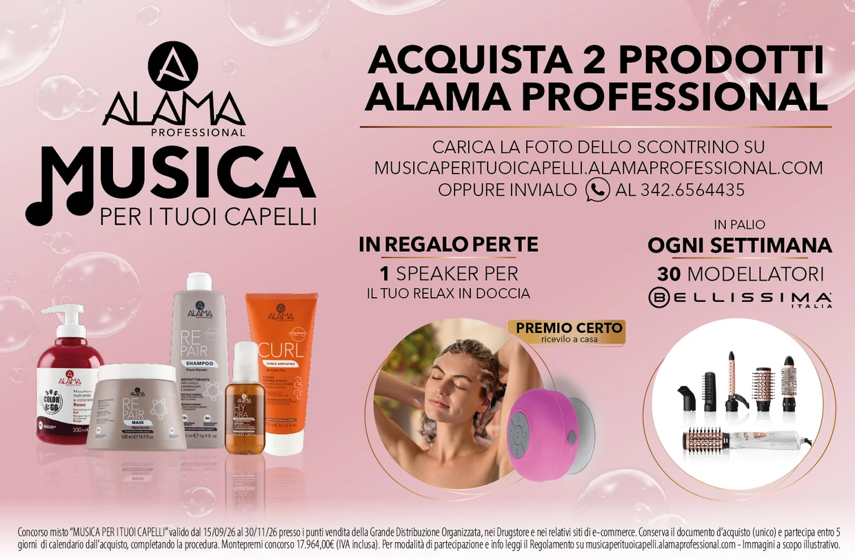 Musica per i tuoi capelli. Con Alam Professional vinci sempre!