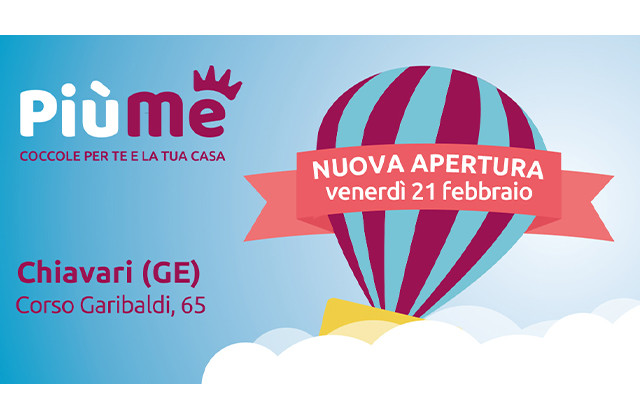 Venerdì 21 febbraio festa di inaugurazione a Chiavari per il nuovo PiùMe!