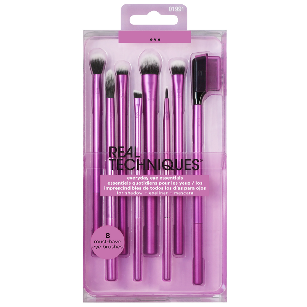 REAL TECHNIQUES 8 EYE BRUSHES FOR SHADOW + EYELINER + MASCARA