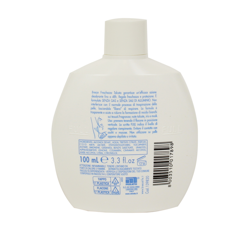 BREEZE Deodorant Squeeze Wasser – 100 Ml, Bis Zu 48h Frische, Maritimer Duft