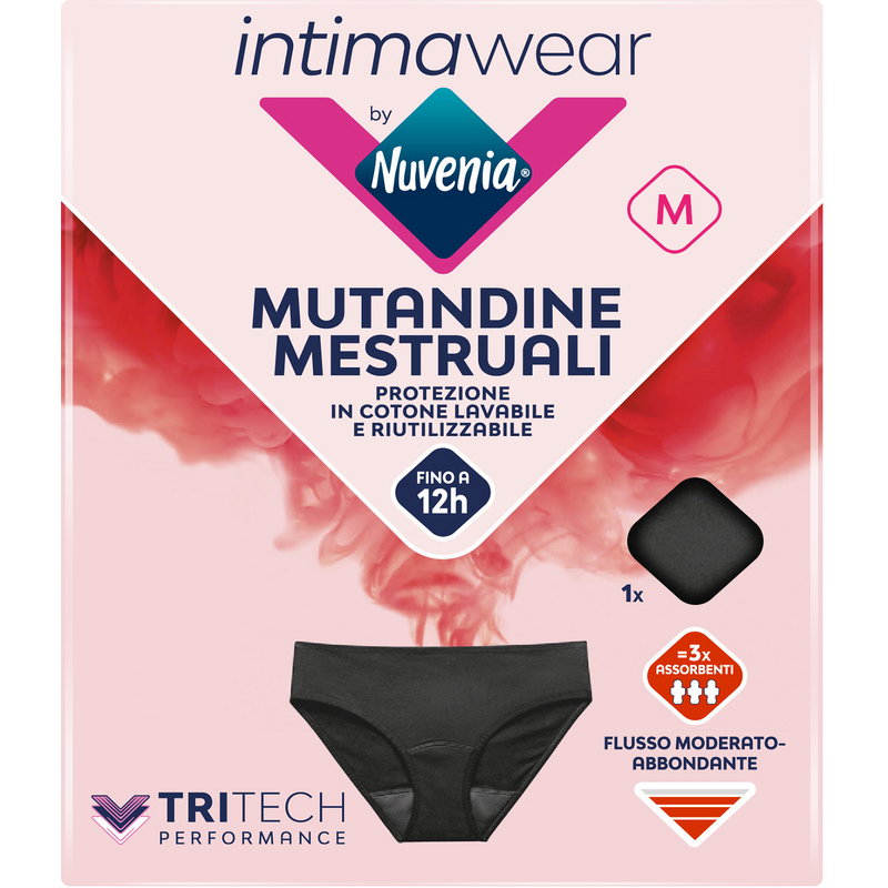 NUVENIA INTIMA WEAR MUTANDINE MESTRUALI BLACK TAGLIA M PiùMe