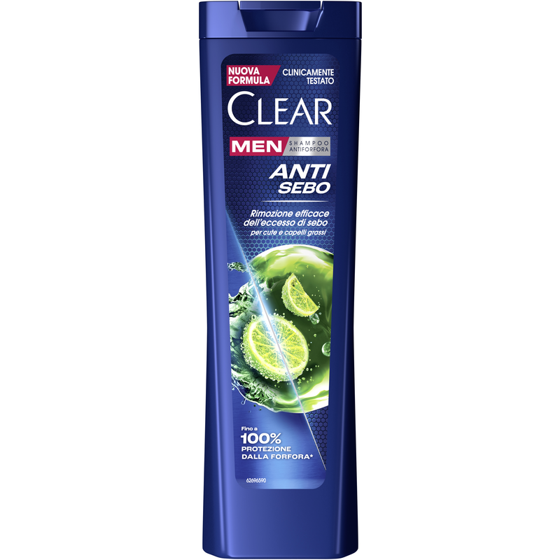 Shampooing Clear Men Anti-pellicules - Pour Cheveux Gras - Action Anti-séborrhée Jusqu'à 100% - Neuf