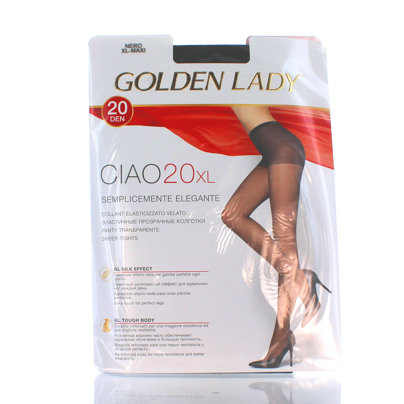 Golden Lady Leda 20 - 2 Collant Donna, Colore Nero, Taglia 4, Trasparenza 20 DEN