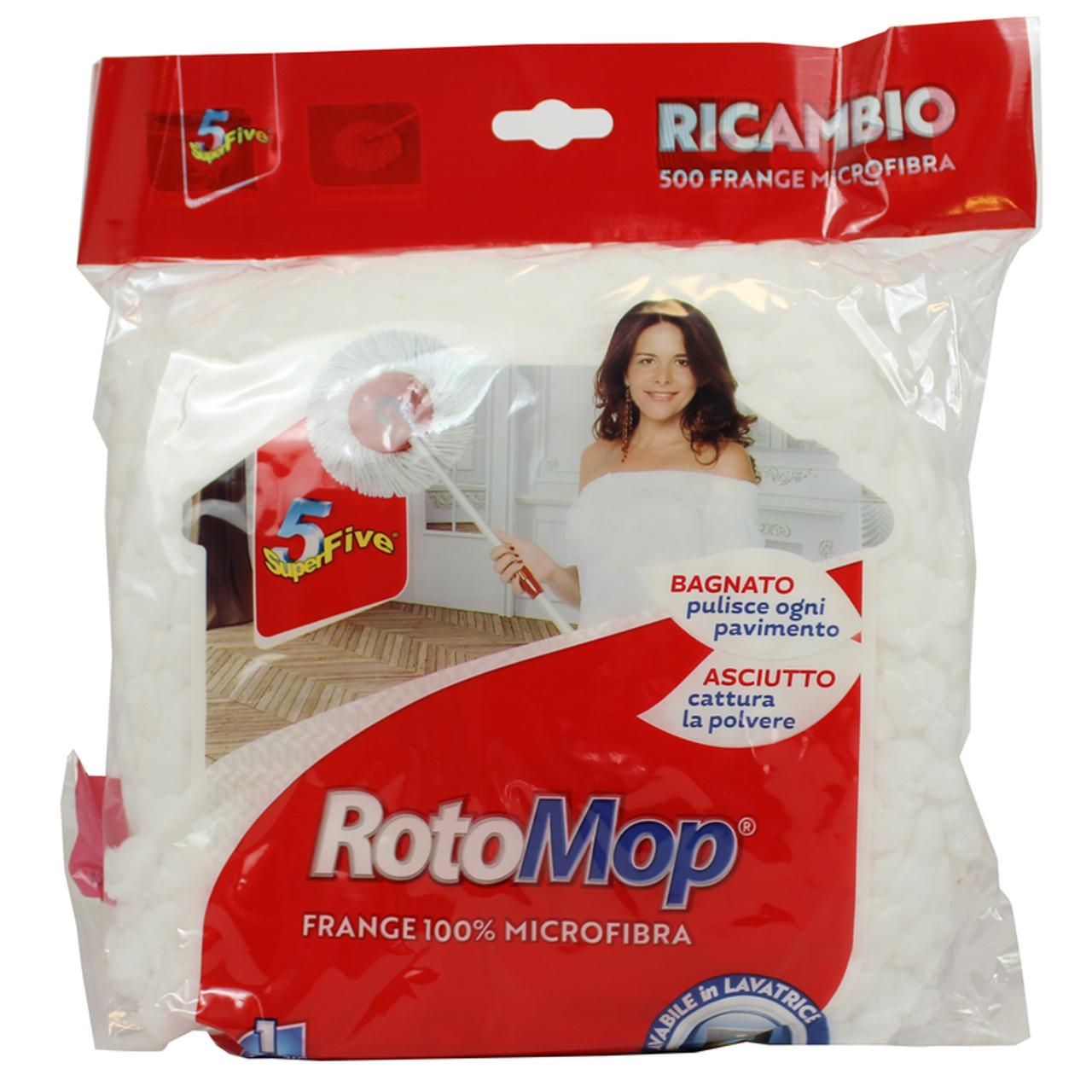 ROTOMOP RICAMBIO RICAMBI MOCIO ROTO MOP FRANGE IN 100% MICROFIBRA SUPER  FIVE