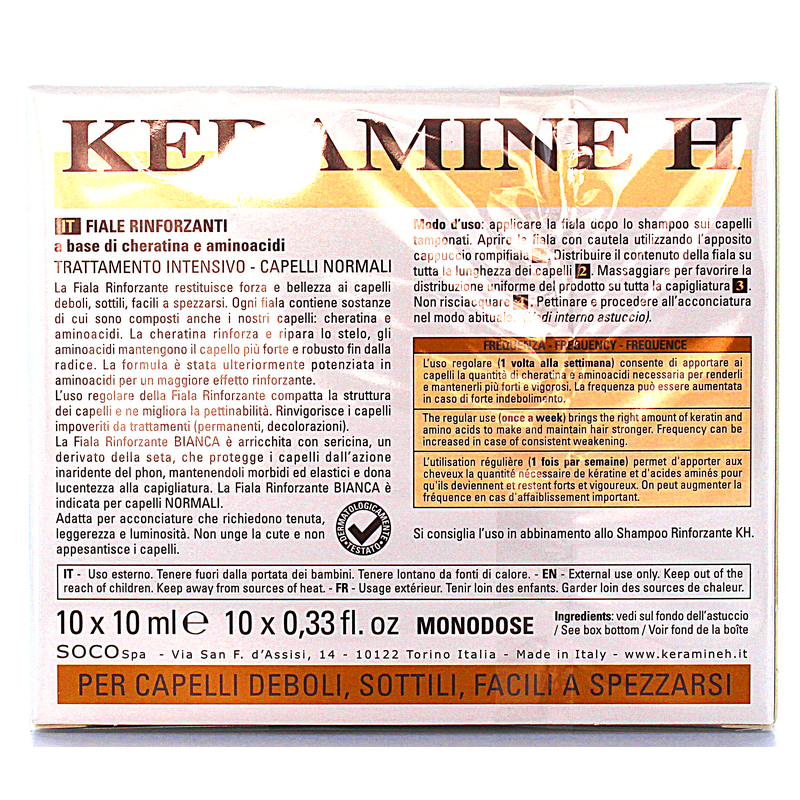 Keramine H Haarverstärkung – 2x10 Ampullen Mit Keratin & Aminosäuren, Für Kräftigeres, Dickeres Haar & Haarwachstum