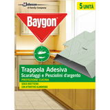 BAYGON CUCINA TRAPPOLA ADESIVA SCARAFAGGI e PESCIOLINI D'ARGENTO 5 PEZZI