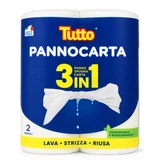 TUTTO CARTA CUCINA ASCIUGATUTTO PANNOCARTA 2 ROTOLI 3in1
