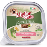 MIGLIOR CANE LE SPECIALITA' ITALIANE POLPETTONE PATE' CON SUINO, PATATE e PISELLI VASCHETTA 150 grammi