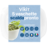 VIKIT 5 VASCHETTE SCALDAPRONTO 1 PORZIONE, FORNO A MICROONDE, FRIGO, FREEZER, ABBATTITORE +120°C -20°C 250 ML  VIKIT 5 VASCHETTE SCALDAPRONTO 1 PORZIONE, FORNO A MICROONDE, FRIGO, FREEZER, ABBATTITORE +120°C -20°C 250 ML