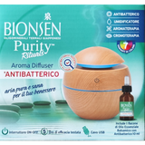 BIONSEN PURITY DIFFUSORE PER AMBIENTI ANTIBATTERICO, UMIDIFICATORE, AROMATERAPIA, CROMOTERAPIA + 1 FLACONE OLIO ESSENZIALE BALSAMICO CON ANTIBATTERICO 10 ML 