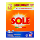 SOLE DETERSIVO POLVERE BUCATO LAVATRICE BIANCO SPLENDENTE FUSTO 78 LAVAGGI 