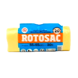 GEL SAC SACCHI PATTUMIERA HD 55x65 GIALLO TRASPARENTI IN ROTOLO 20 PZ