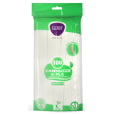CLENDY HOME&CARE CANNUCCE DI PLASTICA BIANCHE CON SNODO IMBUSTATE SINGOLARMENTE BUSTA 100 PEZZI