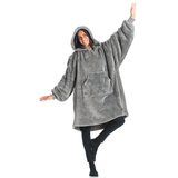 KANGURU KANGURONE FLUFFI LOFT FELPA CON CAPPUCCIO COPERTA INDOSSABILE 90x95 SLEEVE 68 CM 100% POLIESTERE