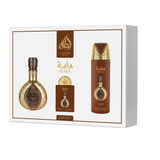 LATTAFA PRIDE COFANETTO MASA 4 PEZZI: EDP 100ML + EDP 20 ML + DEODORANTE 200 ML + REFILLABLE TRAVEL SPRAY   