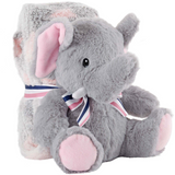 PERLETTI PELUCHE ELEFANTE CON COPERTINA 120x80 CM