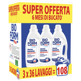 BIOFORM PLUS DETERSIVO IGIENIZZANTE LAVATRICE CON OLIO ESSENZIALE DI EUCALIPTO 36 LAVAGGI 1,625 LT X 3 PEZZI