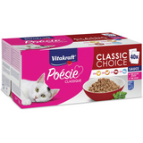 VITAKRAFT POESIE CLASSIQUE ALIMENTO PER GATTI IN SALSA 40 BUSTE: 10 POLLO, 10 TACCHINO, 10 MANZO, 10 PESCE
