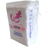 QUIK DISCHETTI RETTAGOLARI LEVA TRUCCO 100% PURO COTONE 50 PEZZI