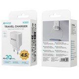 UNICO CARICATORE DA VIAGGIO PORTA SINGOLA USB-C PD20W BIANCO