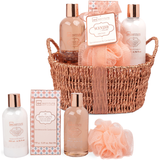 IDC INSTITUTE COFANETTO BRONZE CARE BASKET BATH SANDALWOOD & CARDAMOM 4 PEZZI; BODY LOTION 200 ML + SHOWER GEL 200 ML + BATH SALTS 150 grammi + SPUGNA IN RETE