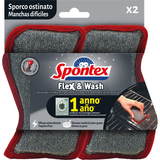 SPONTEX SPUGNA SPORTO OSTINATO FLEX & WASH AZIONE ABRASIVA 2 PEZZI