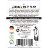 ACCENTRA MEN WHEELS DETERGENTE 3 IN 1 CAPELLI, CORPO E MANI. PROFUMAZIONE SANDALO E MUSCHIO. 320 ML