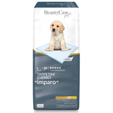 BEAUTY CASE PET TAPPETINI IGIENICI "IMPARO" PER ANIMALI 60x90 10 PZ. CON ADESIVI PER FISSAGGIO AL PAVIMENTO