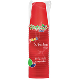 BIBO NATURAL COLOR BICCHIERI ROSSI 200cc BIODEGRADABILI e COMPOSTABILI 50 PEZZI