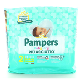 PAMPERS PANNOLINI BABY 2 DRY MINI 3-6 Kg 24 PZ + BUONO SCONTO EURO 0,50