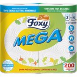 FOXY MEGA ASCIUGATUTTO 2 ROTOLI 200 STRAPPI 2 VELI