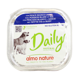 ALMO NATURE DAILY CANE VASCHETTA PESCE BIANCO E RISO 300 GRAMMI