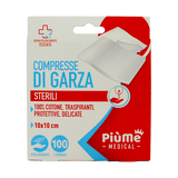 PIUME PRIMO SOCCORSO COMPRESSA DI GARZA 100 PZ 10*10 CM