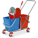 CARRELLO PULIZIE INDUSTRIALE 2 SECCHI 25 LT + STRIZZATORE LA PIACENTINA