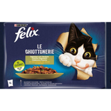 FELIX LE GHIOTTONERIE 4 BUSTE DA 85 GRAMMI  2 SALMONEeZUCCHINE 2 TROTAeFAGIOLINI  