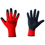 TECHNO SAFE GUANTI DA LAVORO PALMO IN LATTICE POLSINI ELASTICIZZATO TAGLIA 10 COLORE ROSSO/NERO