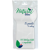 BIBO NATURAL 15 CUCCHIAI BIODEGRADABILI E COMPOSTABILI