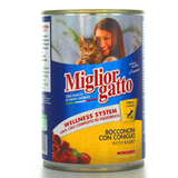 MIGLIOR GATTO BOCCONCINI CONIGLIO LATTINA 405 GRAMMI 