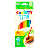 CARIOCA TITA 12 MATITE COLORATE MINA 3 MM SICURA RESISTENTE ALLA CADUTA MODELLO ESAGONALE  