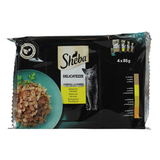 SHEBA DELICATEZZE IN GELATINA CARNE 4 BUSTE DA 85 GRAMMI ( ANATRA - POLLO - POLLAME - TACCHINO)