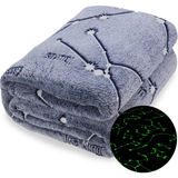 KANGURU PLAID STELLE FLUO 130x150cm ULTRASOFFICE FLANELLA 100% POLIESTERE