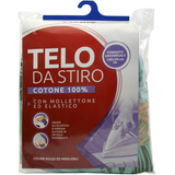 PIUME TELO DA STIRO COTONE 100%  CON MOLLETTONE ED ELASTICO FORMATO UNIVERSALE 140 x 50 CM
