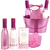 IDC INSTITUTE COFANETTO ROSE' BUCKET BATH & BODY JASMINE & ROSE 4 PEZZI; BATH SALTS 150 grammI + BODY LOTION 250 ML + SHOWER GEL 250 ML + SPUGNA IN RETE