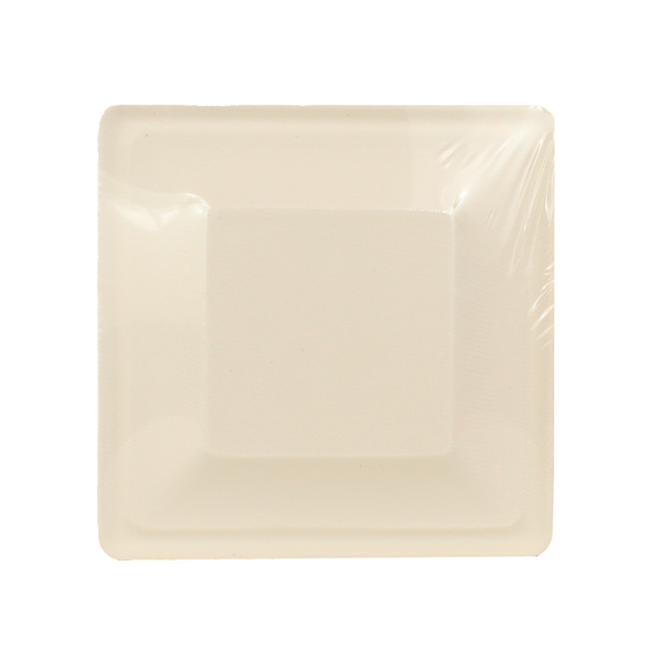 BIBO NATURAL 25 PIATTI QUADRATI DM 16 cm BIODEGRADABILI E e COMPOSTABILI