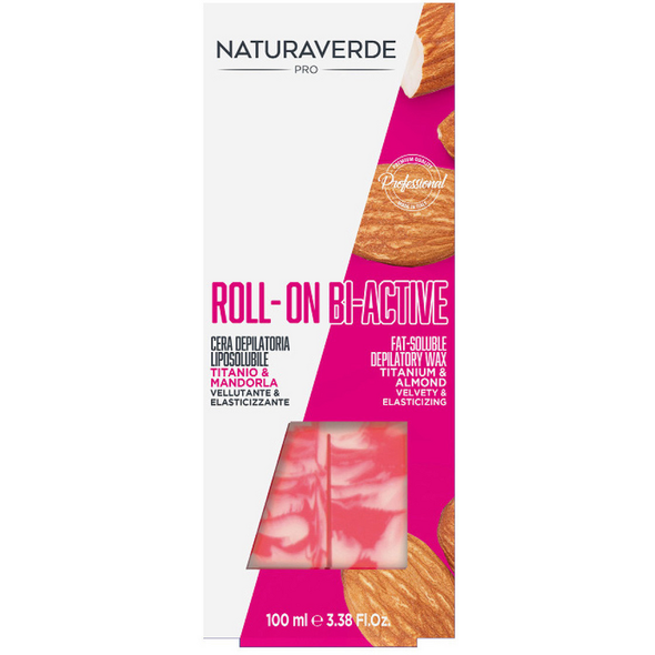 NATURAVERDE PROFESSIONAL CERA DEPILATORIA ROLL-ON BI-ACTIVE TITANIO e MANDORLA 100 ML 