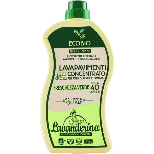LAVANDERINA ECOBIO LAVAPAVIMENTI CONCENTRATO FRESCHEZZA VERDE 40 LAVAGGI 1000 ML