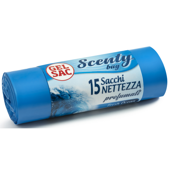 GEL SAC 15 SACCHETTI PATTUMIERA SCENTY BAG 52x58 10G PROFUMATI FRESH OCEAN