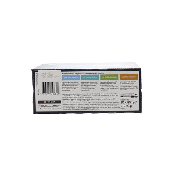 FELIX LE GHIOTTONERIE 10 BUSTE DA 85 GRAMMI 3 PLATESSA 3 TONNO 2 CONIGLIO 2 POLLO
