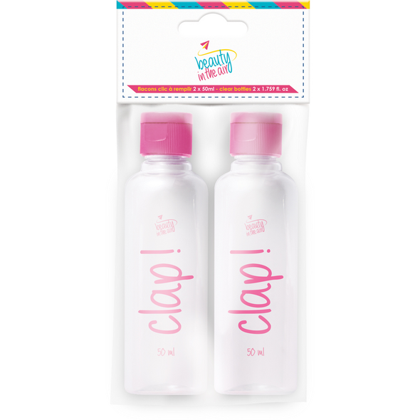 BEAUTY IN THE AIR FLACONI CLAP TRASPARENTI 2 PZ x 100 ML