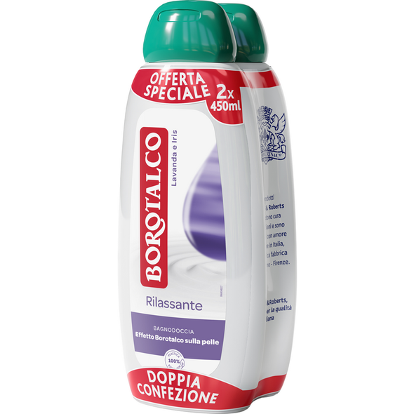 BOROTALCO BAGNODOCCIA RILASSANTE LAVANDA E IRIS 450 ML - 2 PEZZI